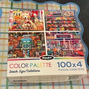 4x 100 🧩 mini puzzles - Rose Art Jigsaw puzzles - Snacksize